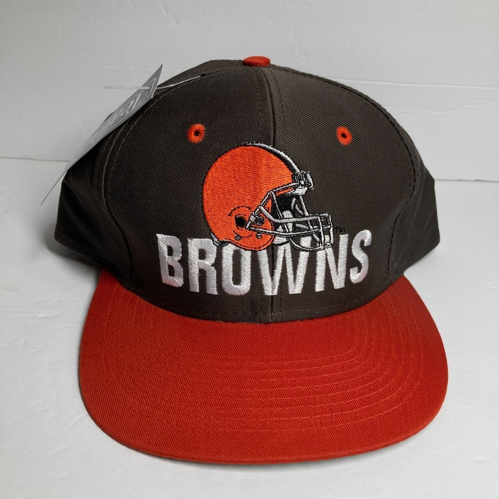 Vintage Cleveland Browns NEW Cap Hat Adult Adjustable Snap Back Brown Orange